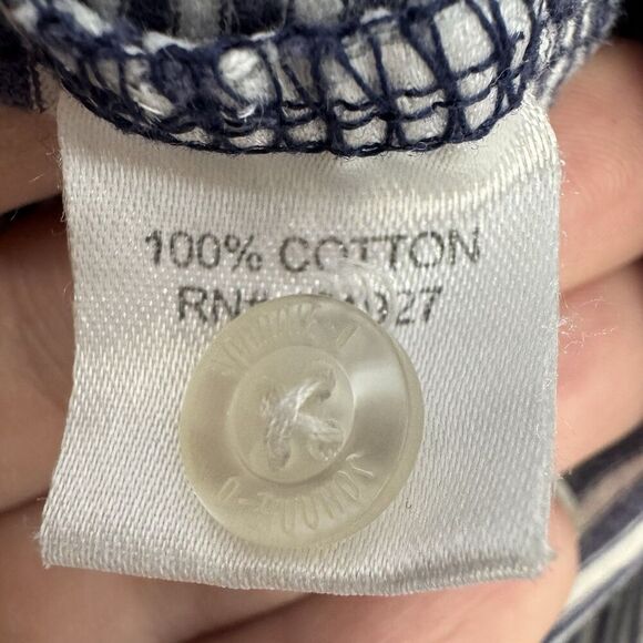 Johnnie-O Polo Shirt Mens Medium Blue Stripes Short Sleeve Preppy Coastal Golf - Picture 2 of 8